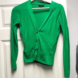 J Crew Green Cardigan, XXS